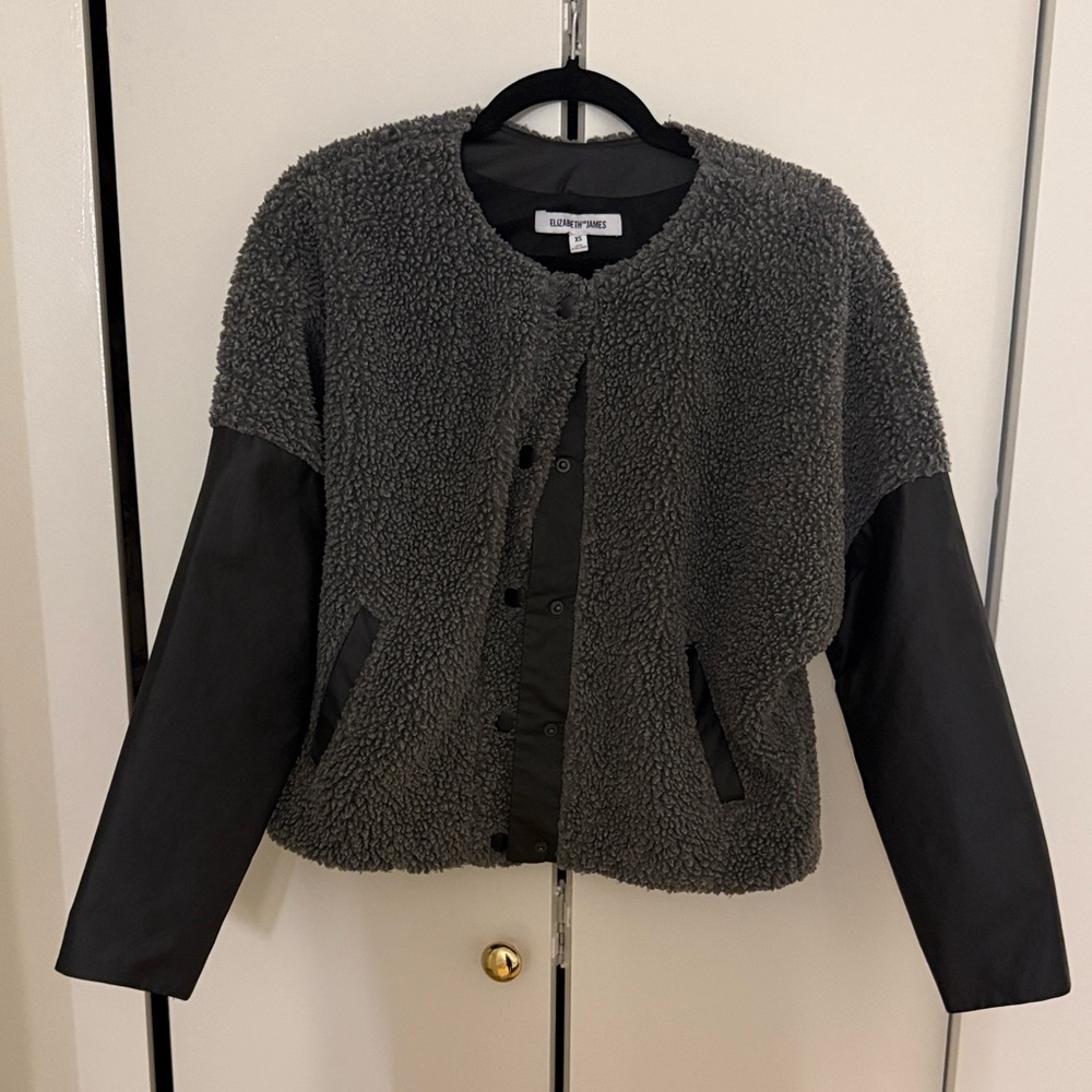 Elizabeth and James Charcoal and Black Teddy Jacket